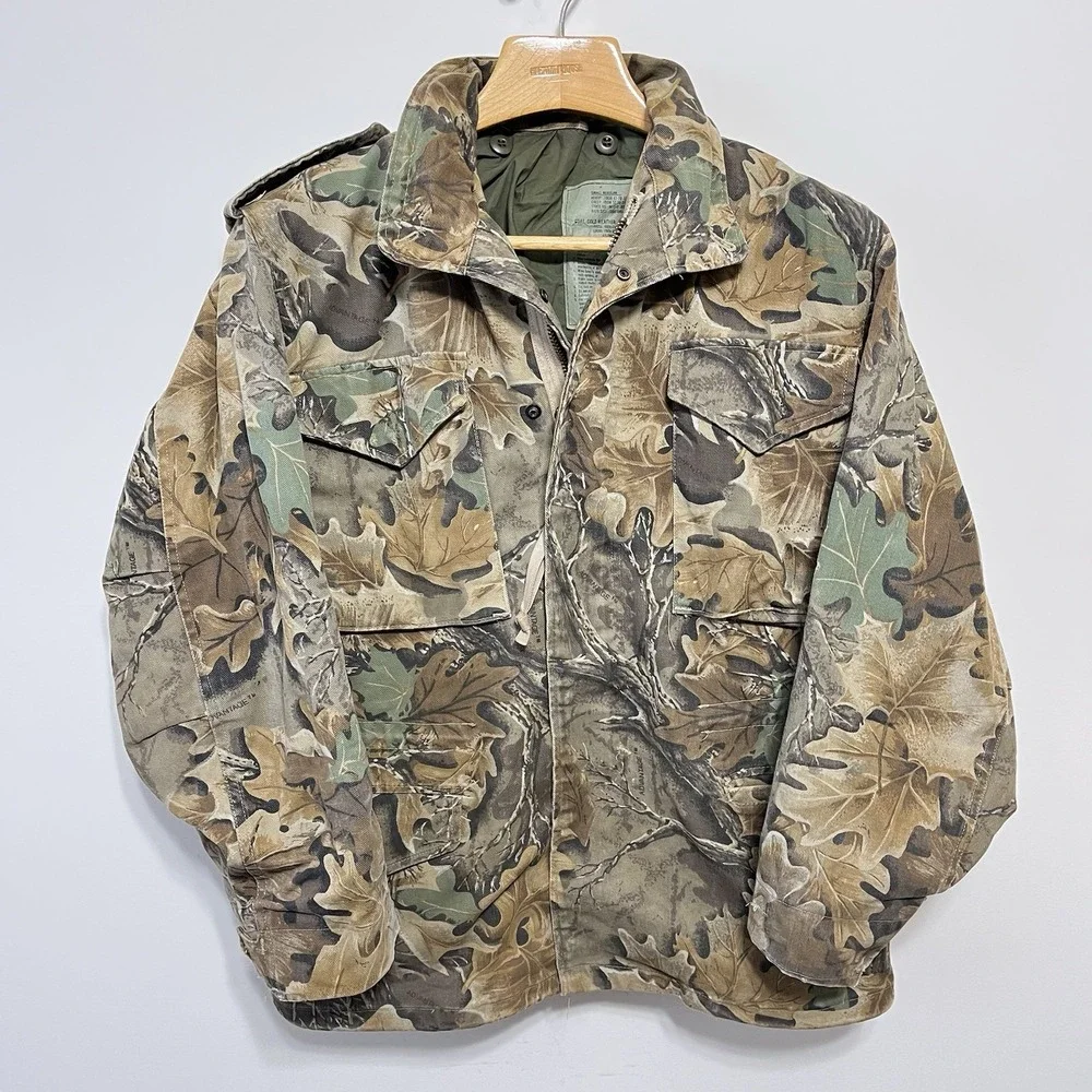 Vintage M-65 Field Coat Jacket Oak Real Tree Camouflage‎ Size M Hunting Military